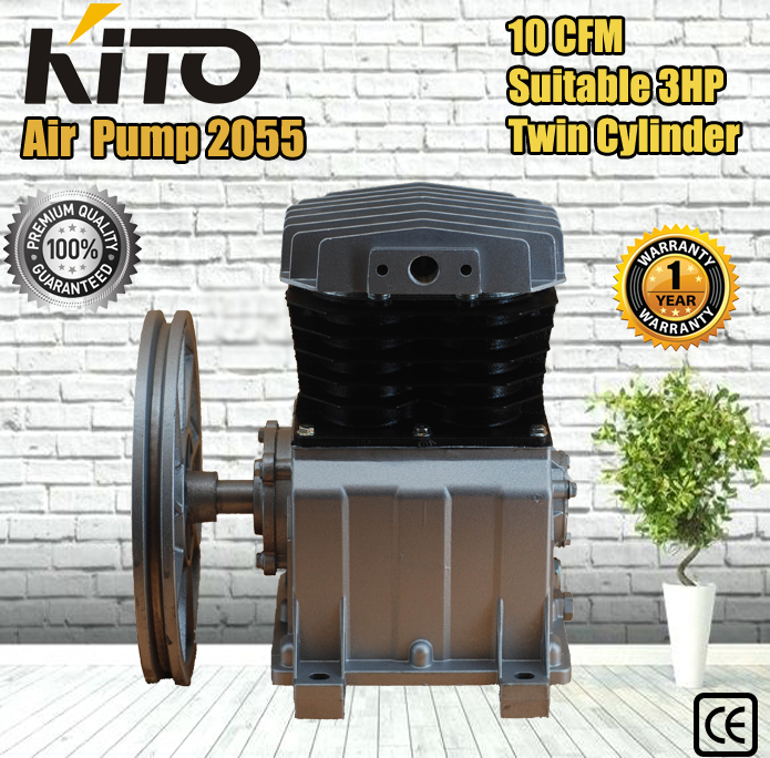 KITO INDUSTRIAL TWIN CYLINDER AIR COMPRESSOR PUMP SUITABLE FOR 3HP